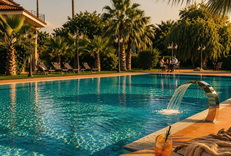 Accesso alla Piscina Esterna con Lettino, Aperitivo o Pranzo per 2 o 3 persone